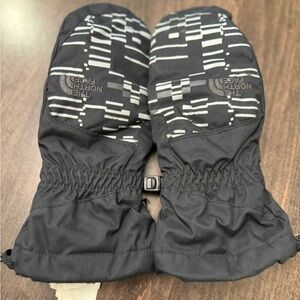 The North Face Kids' Black and Gray Mittens